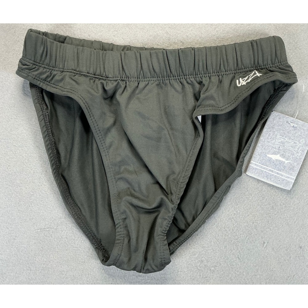 Uzzi Men's Swim Briefs Gray Medium NWT Beach Pool Athletic Quick Dry Swimwear